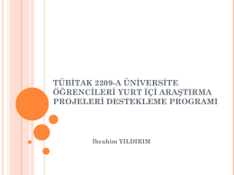 tübitak 2209-a üniversite öğrencileri yurt içi araştırma projeleri