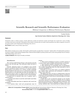 Scientific Research and Scientific Performance