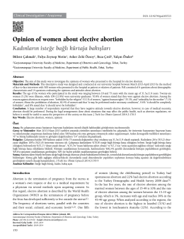 Opinion of women about elective abortion