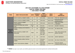 hacettepe üniversitesi 2014-2015 akademik yılı güz dönemi sosyal