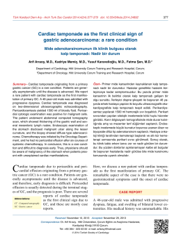 Cardiac tamponade as the first clinical sign of gastric adenocarcinoma