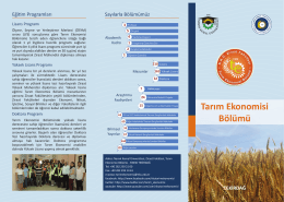 Tarım Ekonomisi Bölümü - E-Universite