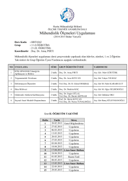 Mühendislik Ölçmeleri Uygulaması