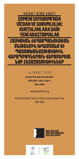 14 MART 2015 - Hrant Dink Vakfı