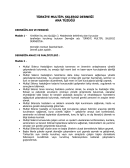 Türkiye Multipl Skleroz Derneği Ana Tüzüğü PDF formatında olup