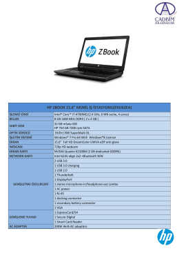 HP ZBOOK 15.6" MOBİL İŞ İSTASYONU(F0U62EA)