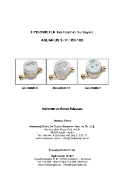 HYDROMETER Tek Hüzmeli Su Sayacı AQUARIUS S / P / MB / RS