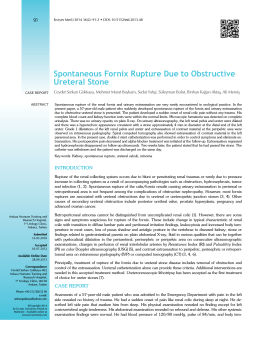 Spontaneous Fornix Rupture Due to Obstructive Ureteral Stone