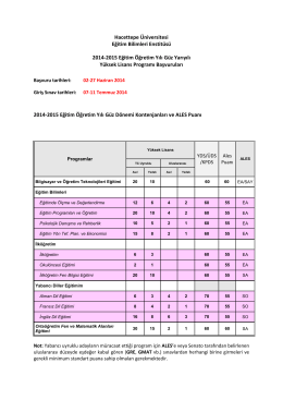 HU-EBE 2014-2015 Eğitim Öğretim Yılı Güz Yarıyılı