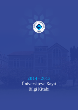 2014 - 2015 Üniversiteye Kayıt Bilgi Kitabı