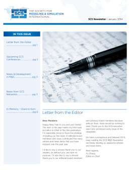 January 2014 SCS News Letter
