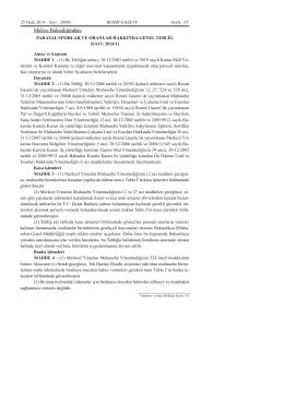 Parasal Sınırlar Ve Oranlar Hakkında Genel Tebliğ (Sayı 2014-1)