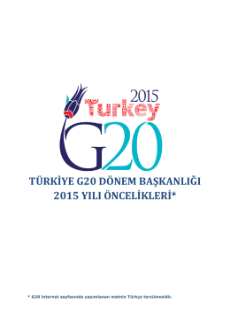 türkiye g20 dönem başkanlığı 2015 yılı öncelikleri