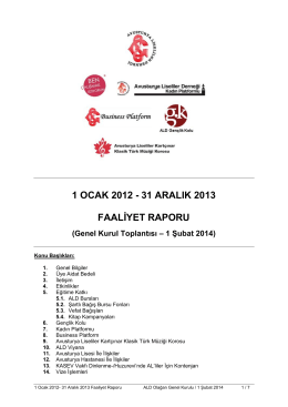 1 ocak 2012 - 31 aralık 2013 faaliyet raporu
