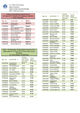 20 Ocak 2015 tarihinde yapılan Yabancı Dil