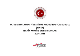 (yoikk) teknik komite eylem planları 2014-2015