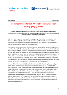 Automechanika Istanbul 2014 Kapanis bülteni (PDF, 502.36 KB)