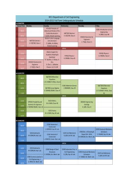 2014-2015 Fall Term Undergraduate Schedule