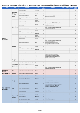 Kontenjanlar - Eskişehir Osmangazi Üniversitesi Uluslararası