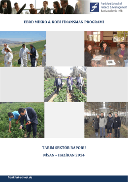 Tarım Sektör Raporu Nisan - Haziran 2014