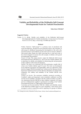 Validity and Reliability of the DeMoulin Self-Concept