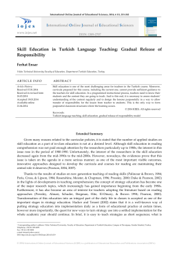 Skill Education in Turkish Language Teaching: Gradual Release of
