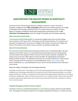 assistantship for master degree in hospitality management