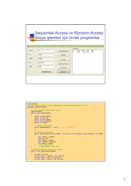 Sequential-Access ve Random-Access dosya işlemleri için örnek