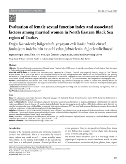 Evaluation of female sexual function index and