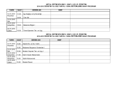Sınav Programı - Teknik Eğitim Fakültesi