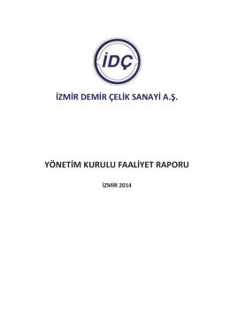 izmir demir çelik sanayi a.ş. yönetim kurulu faaliyet raporu