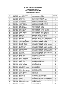 çankırı karatekin üniversitesi mühendislik fakültesi kimya