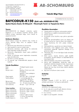 Teknik Bilgi Föyü BAYCODUR-K150 (Eski adı - ab