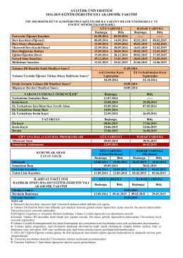 ATAÜNİ 2014-2015 AKADEMİK TAKVİMİ için TIKLA!