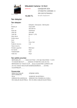 Mitsubishi Carisma 1.6 GLX 15.200 TL İlan detayları