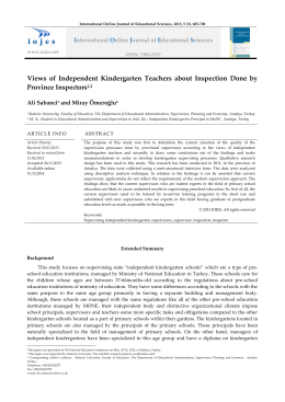Views of Independent Kindergarten Teachers about Inspection