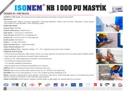 nb 1000 pu mastik ısonem - ISONEM Yapı Kimyasalları