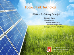 Bölüm 3_Güneş Enerjisi - Bilecik Şeyh Edebali Üniversitesi Makine