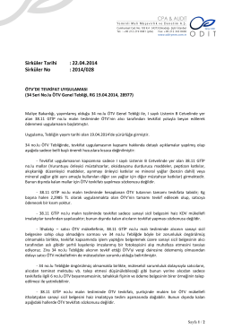 34 Seri No.lu ÖTV Genel Tebliği, RG 19.04.2014, 28977