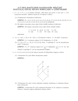 MAT115 Soyut Matematik I Final Sınav Soruları ve Çözümleri