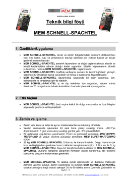 Teknik bilgi föyü - MEM Bauchemie GmbH