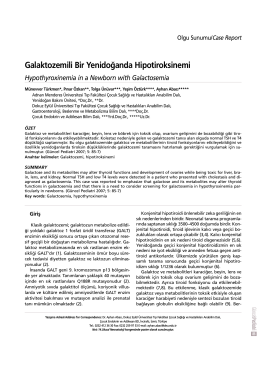 Galaktozemili Bir Yenido¤anda Hipotiroksinemi Hypothyroxinemia
