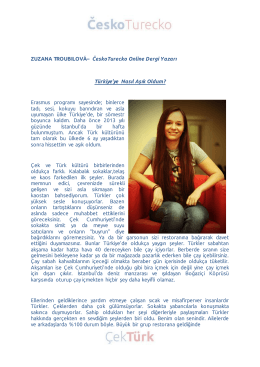 ZUZANA TROUBILOVÁ– ČeskoTurecko Online Dergi Yazarı Türkiye