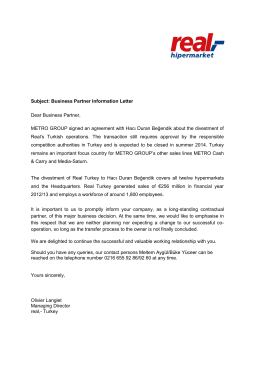 Subject: Business Partner Information Letter Dear Business