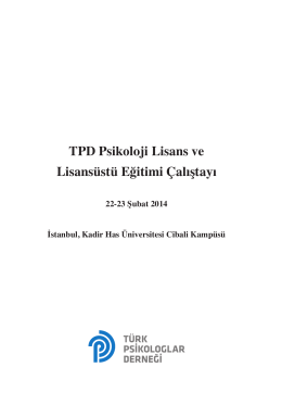 TPD Psikoloji Lisans ve Lisansüstü Eğitimi Çalıştayı