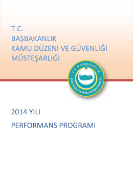 2014 yılı performans program tc başbakanlık kamu düzeni
