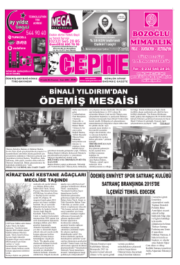 29.12.2014 Tarihli Cephe Gazetesi