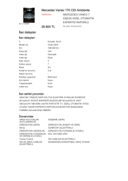 Mercedes Vaneo 170 CDI Ambiente 26.900 TL İlan detayları
