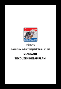 Hesap Planı - Türkiye Damızlık Sığır Yetiştiricileri Merkez Birliği
