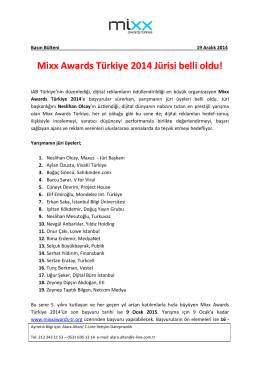 Mixx Awards Türkiye 2014 Jürisi belli oldu!